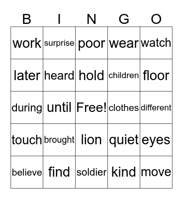 Theme 3 Bingo Card