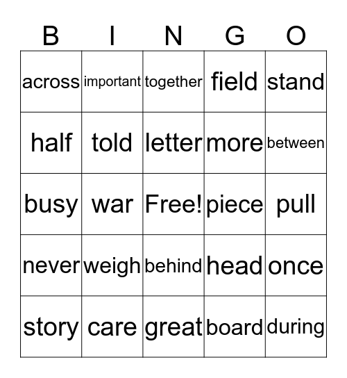 Theme 4 Bingo Card