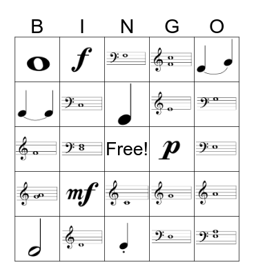 Music Bingo #2 Bingo Card