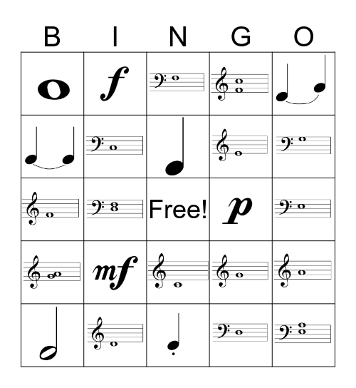 Music Bingo #2 Bingo Card