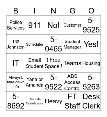 SM Training 2.9 Bingo Card