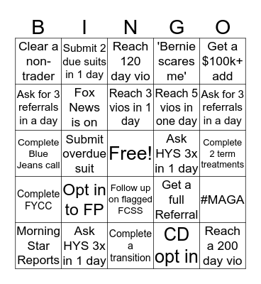 IC BINGO Card