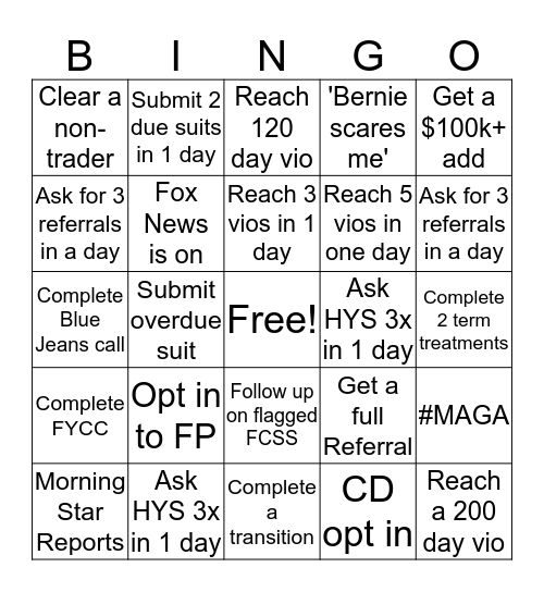IC BINGO Card