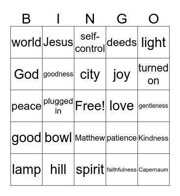 LET YOUR LIGHT SHINE Bingo Card