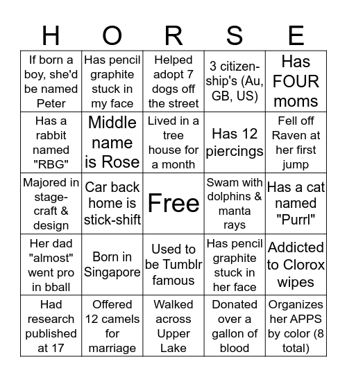 Team Bonding BINGO Card