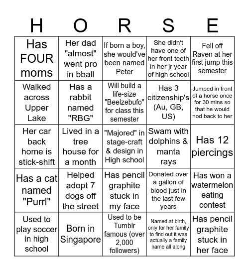 Team Bonding BINGO Card