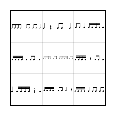 Rhythm Bingo: ta titi za tikatika Bingo Card