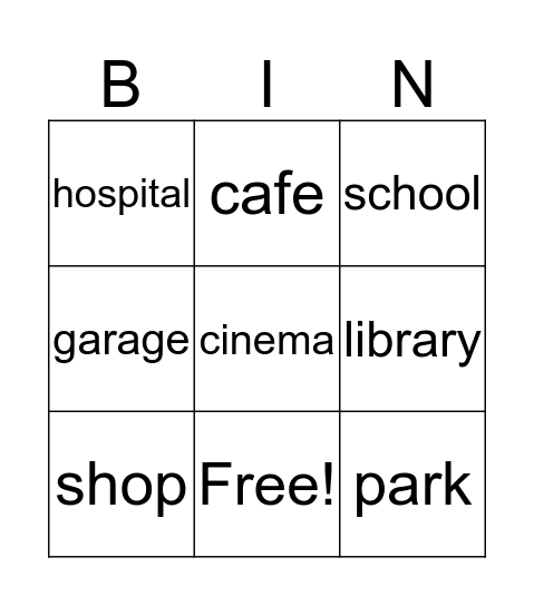 town Bingo Card