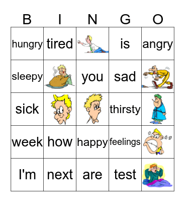 Feelings Bingo Card