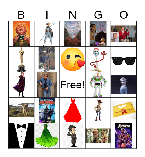 Oscars Bingo Card