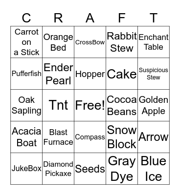 M I N E Bingo Card