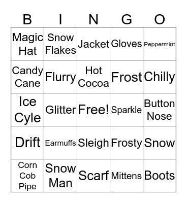 Winter Bingo Card