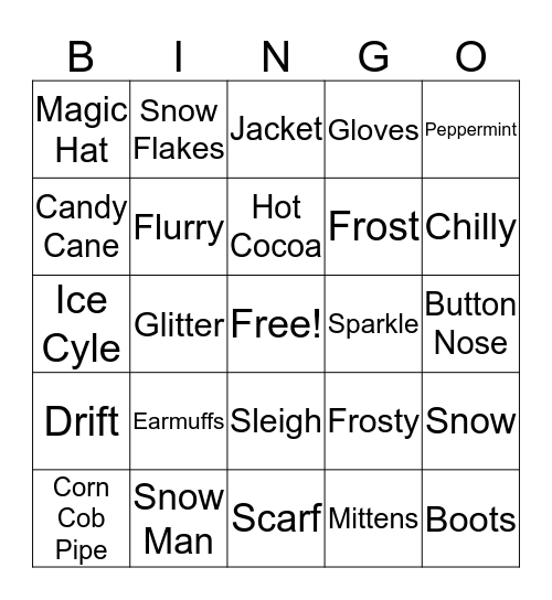 Winter Bingo Card