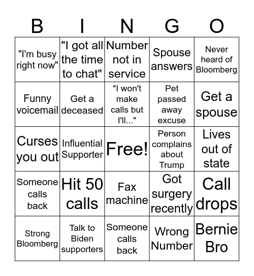 Bloomy Bingo Card