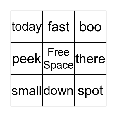 Peek-A-Boo Bunny Bingo Card