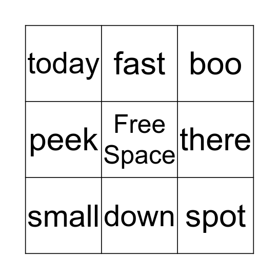 Peek-A-Boo Bunny Bingo Card