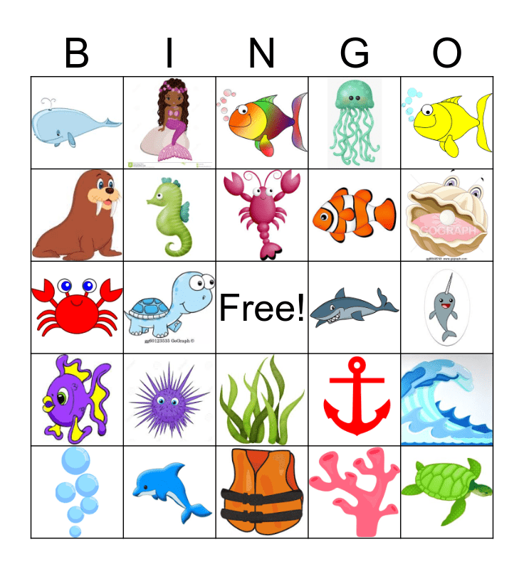 Mermaid Bingo Card