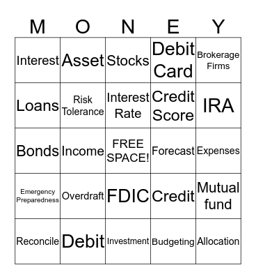 Money Longer  Bingo Card