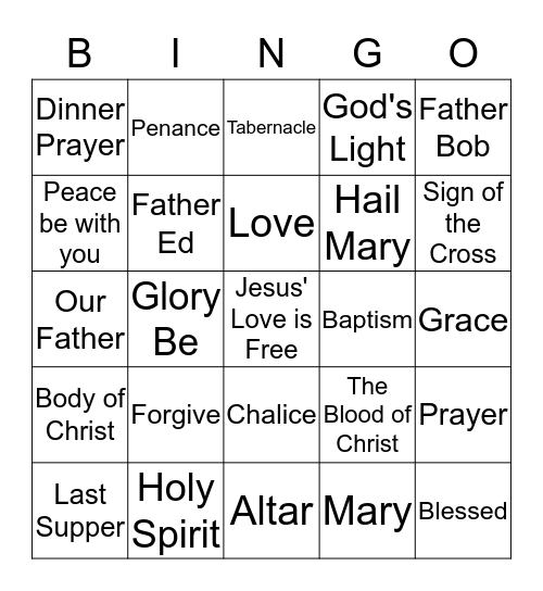 church-bingo-card
