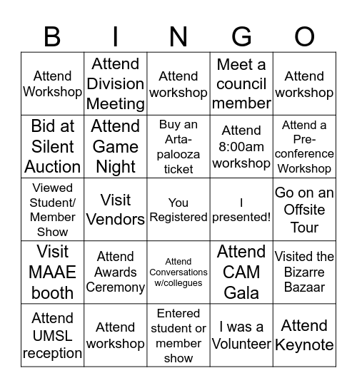 MAEA Conference Bingo Card