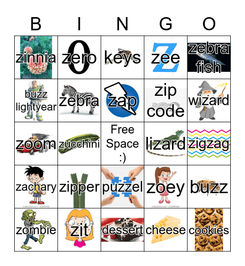 /z/ Bingo  Bingo Card