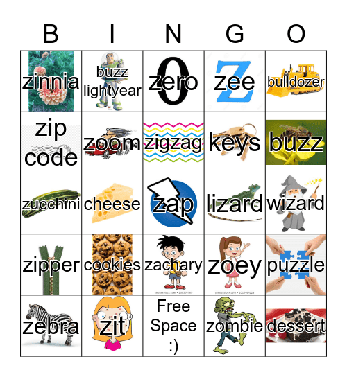 /z/ Bingo  Bingo Card