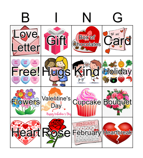 Valentine's Day Bingo  Bingo Card