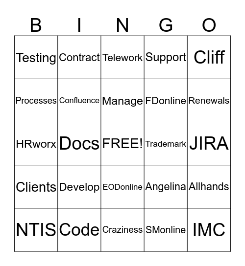 HRWorx Bingo Card