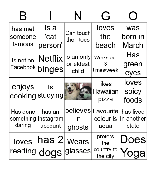 Find a person who....... Bingo Card