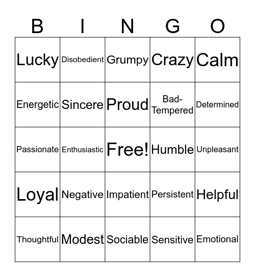 Echo Bingo Card