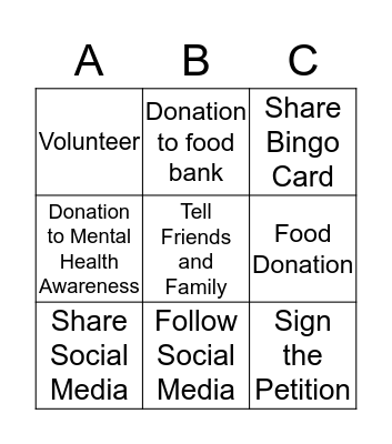 Hunt for Health Bingo Card