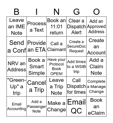 Protocol Book Bingo Card