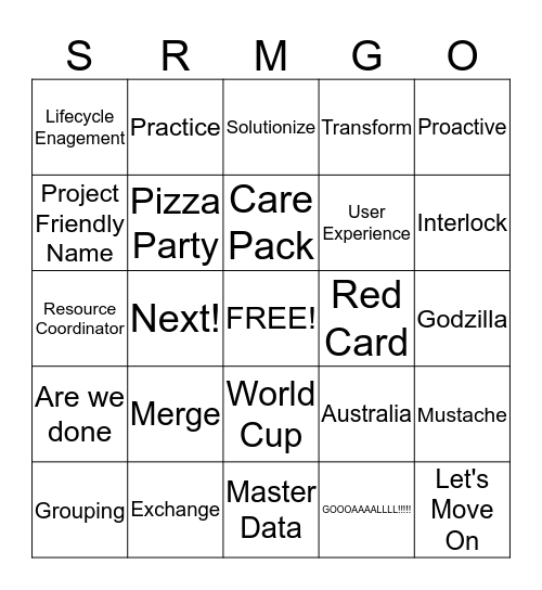 GSD SRM BINGO!! Bingo Card