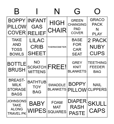 BABY SHOWER BINGO Card