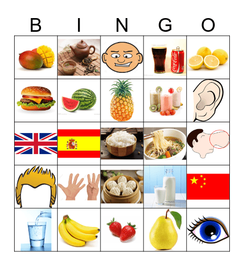 fruit Bingo Card