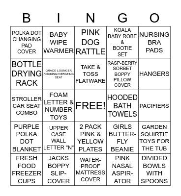 BABY SHOWER BINGO Card