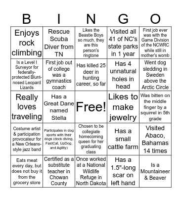 WILDLIFER BINGO Card