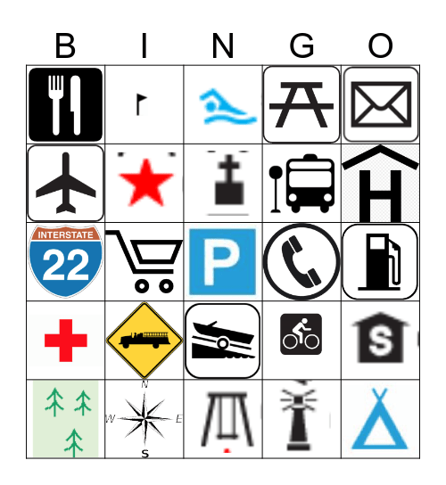 MAP SYMBOLS  Bingo Card