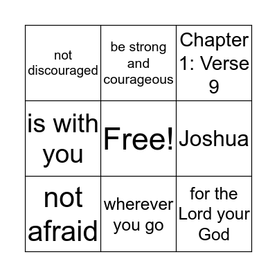 Bible Bingo Card