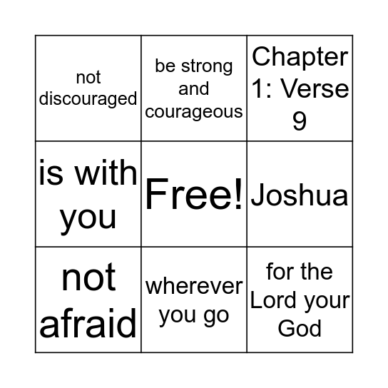 Bible Bingo Card