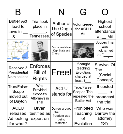 Scope's Trial Bingo Card