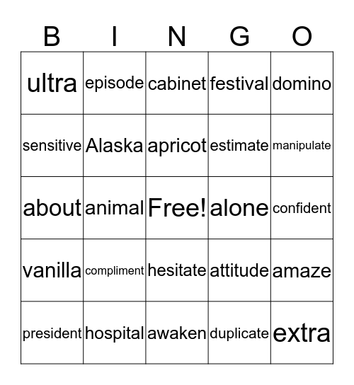 Step 5.5 Bingo Card