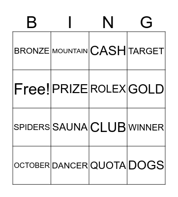 Awards Ceremony Bingo Card
