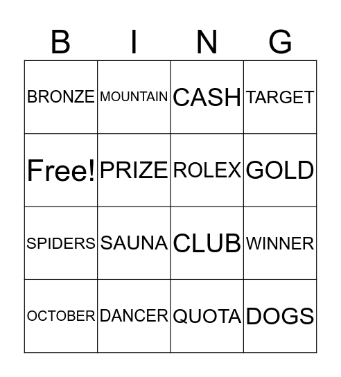 Awards Ceremony Bingo Card