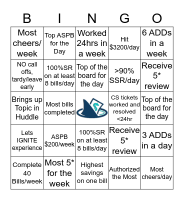 BILLSHARK BINGO Card