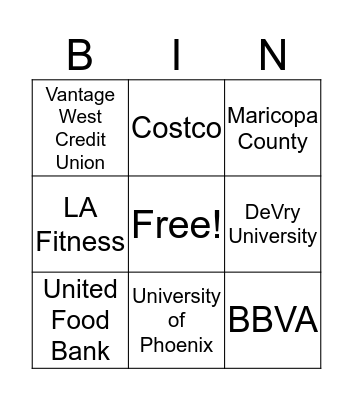 AT&T Partners Day Bingo Card