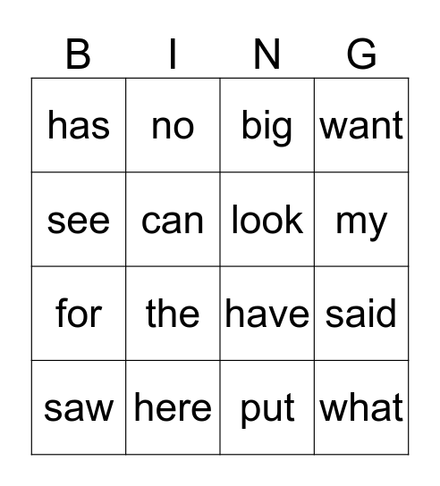 high-frequency-words-bingo-card