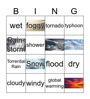 WEATHER Bingo Card