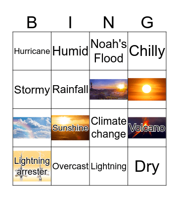 WEATHER Bingo Card