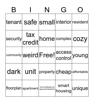 Lingo Bingo Card